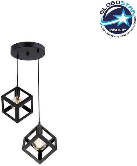 GloboStar Dise Pendant Light Black with Socket E27 30x30x70cm