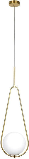 GloboStar Drop Hängelampe Gold Kugel mit Fassung E27 20x25x80cm.
