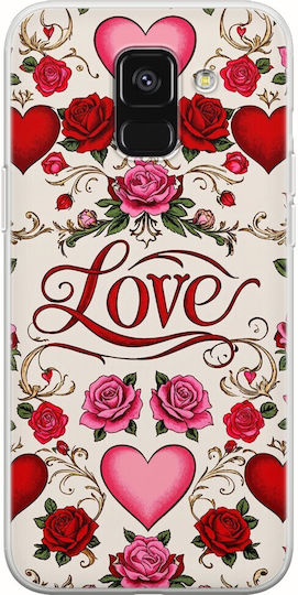 Carcasă transparentă din silicon flexibil TPU pentru Samsung Galaxy A6 2018, Valentine's Day Vintage Love Blooms