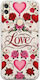 Case Valentine's Day Vintage Love Blooms Huawei Honor 8x Flexible TPU Transparent Silicone