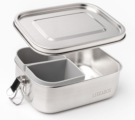 Lekkabox Cutie De Prânz Inox Argintie Cu Compartimente 800ml