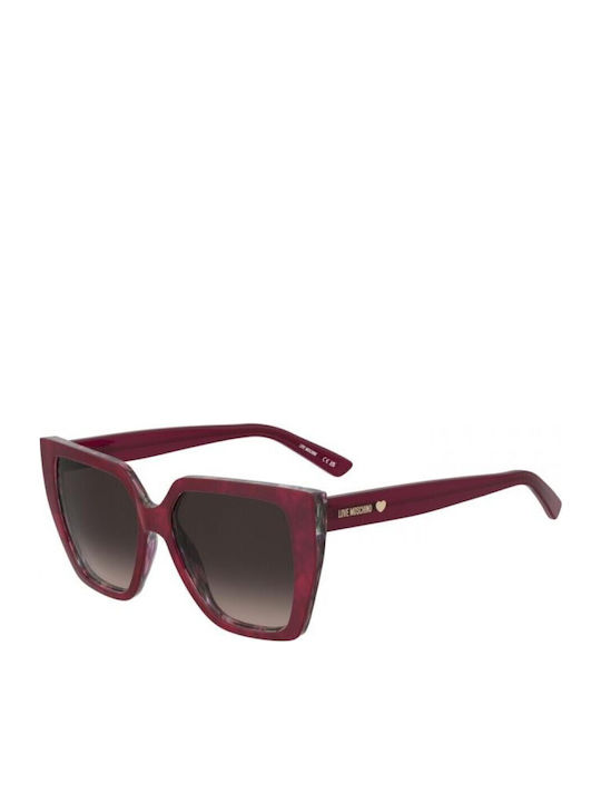 Moschino Sunglasses Burgundy with Acetate Frame & Brown Lens Moschino Sunglasses Burgundy with Acetate Frame & Brown Lens