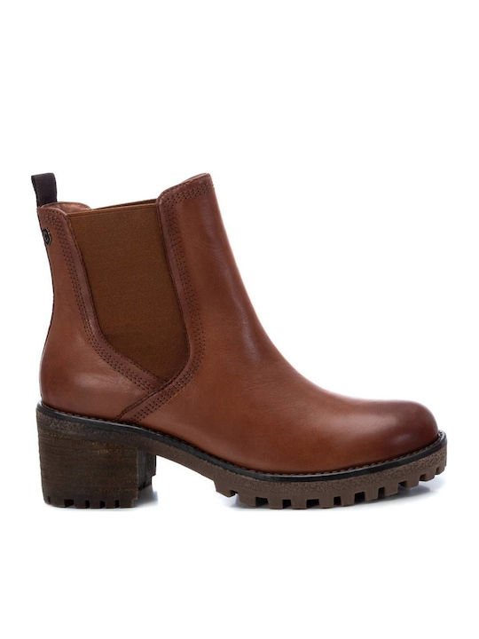 Leder Stiefeletten Damen Braun