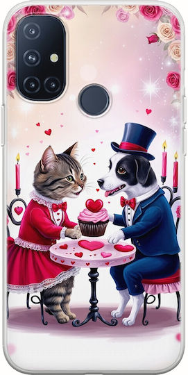Valentine's Day Romantic Cat Dog Date Oneplus N10 5g Flexible TPU Transparent Silicone Case