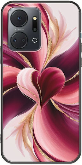Valentine's Day Abstract Watercolor Love Case for Honor X7a Black TPU Silicone