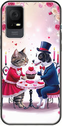 Valentine's Day Romantic Cat Dog Date Case for Tcl 406 Black TPU Black Silicone Valentine's Day Romantic Cat Dog Date Case for Tcl 406 Black TPU Black Silicone