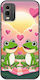Valentine's Day Frogs In Love At Sunset Nokia C32 Black TPU Silicone Case