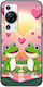 Valentine's Day Frogs In Love At Sunset Huawei P60 Black TPU Black Silicone Case
