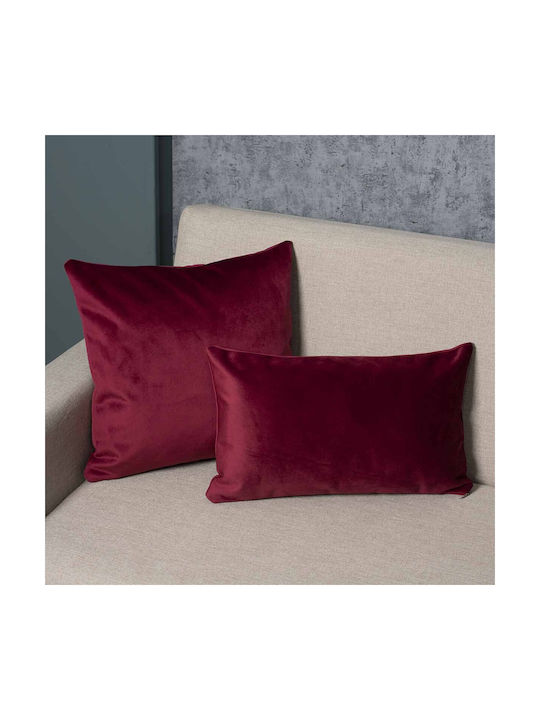 Decorative Pillow Case Leo In Burgundy Velvet 3...