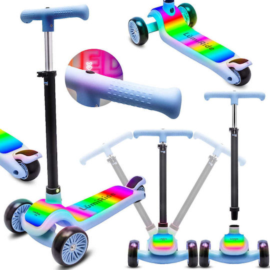 Sun Baby Scuter Copii Pliabil Lumiride 3 Roți Pentru 3+ Ani Albastru Deschis