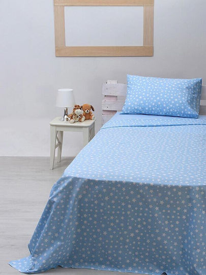 Sunshine Cotton Feelings 22 Set Kids Duvet Cover Single with Pillowcase Cotton Blue 170x250cm