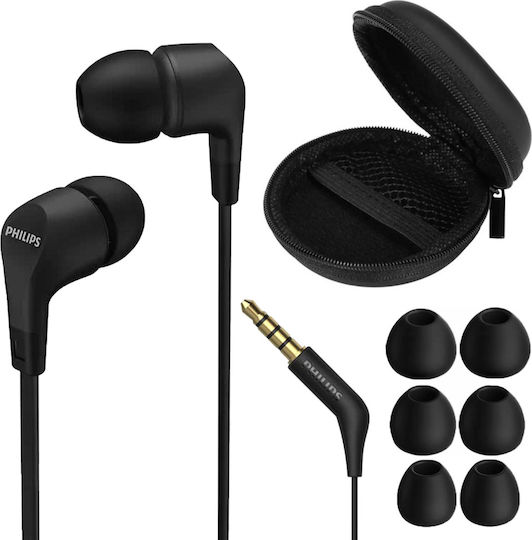 Philips TAE1105 TAE1105BK/00 In-ear Handsfree Ακουστικά με Βύσμα 3.5mm Μαύρο