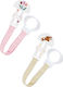 Mam Fabric Pacifier Ribbon Pink Beige Polychrom...