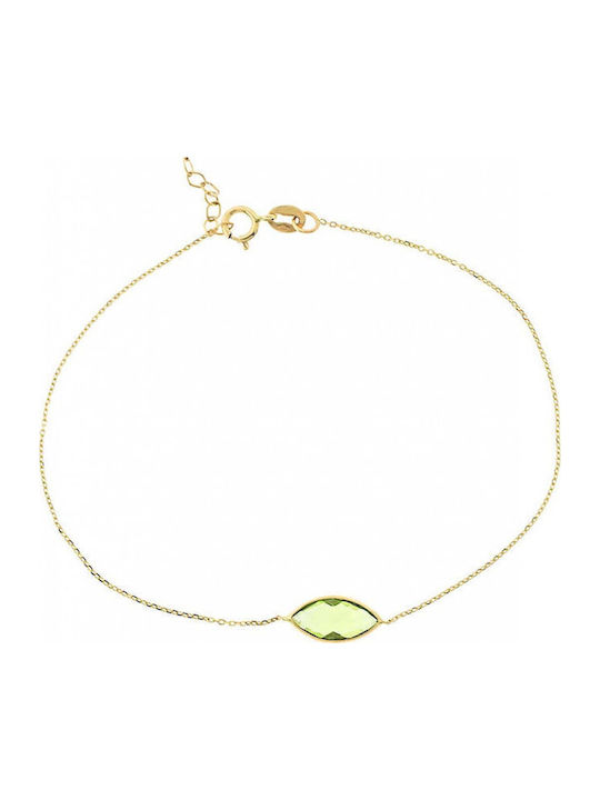 Mertzios.gr Women's Bracelet made of Gold 14K with Zircon