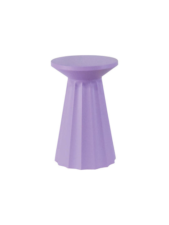 Masă Laterală Rotundă Plisse Metalică Violet L30xL30xÎ46cm