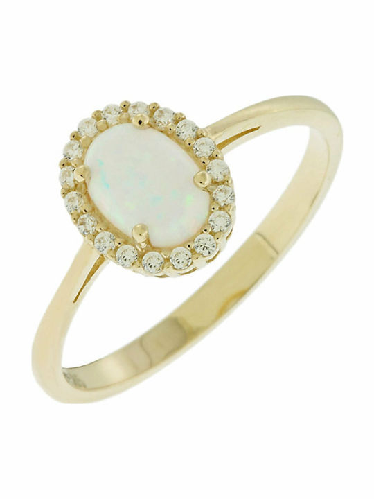 Mertzios.gr Damen Ring mit Zirkonia aus Gold 14K