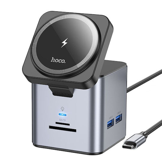 Hoco HB49 USB-C Docking Station mit HDMI 4K PD Ethernet Gray