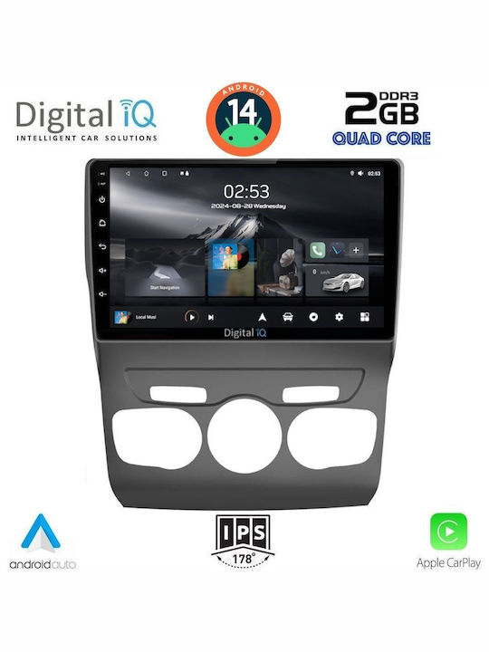 Digital IQ Auto-Audiosystem für Citroen C4 / DS4 2011-2018 (Bluetooth/USB/WiFi/GPS/Apple-Carplay/Android-Auto) mit Touchscreen 10"