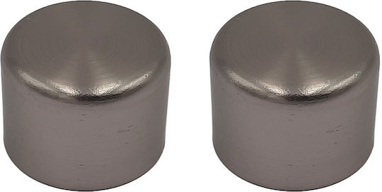 Grace Curtain wood end made of Metal Silver 2pcs