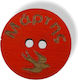 Wooden Button March Red 19mm 10pcs