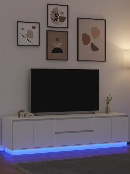 Έπιπλο Τηλεόρασης με Φωτισμό LED Λευκό Μ193.5xΠ...