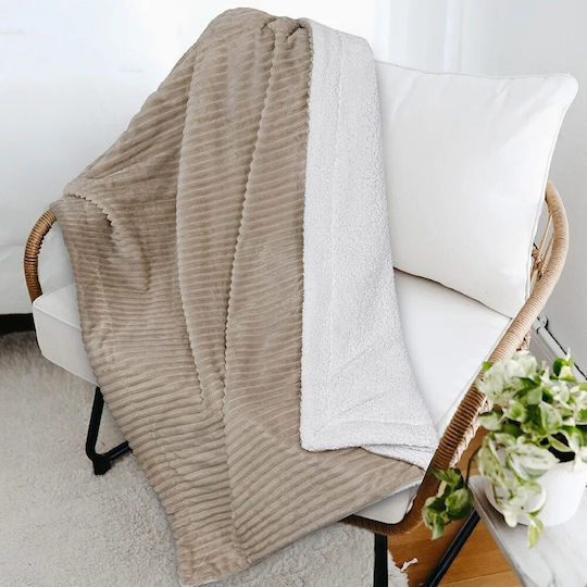 Κουβέρτα Γούνινη Μονή 160x220εκ. Γκρεζ Taupe