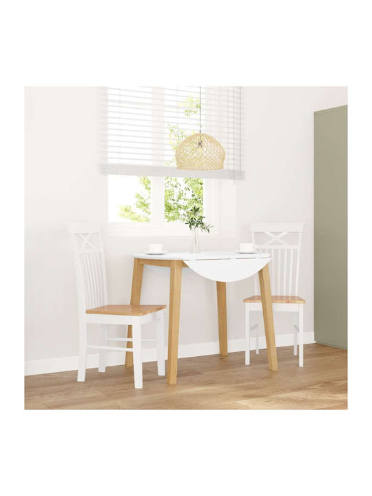 Dining Room Wooden Chair White 42.5x53.5x94cm 2pcs