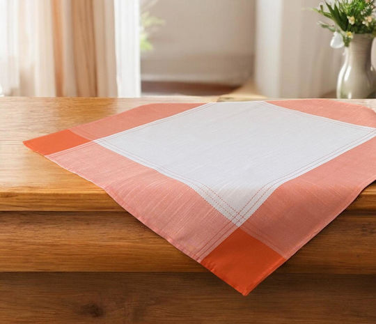 Linea Home Tischtuch Leinen Fleur Orange 140x140cm