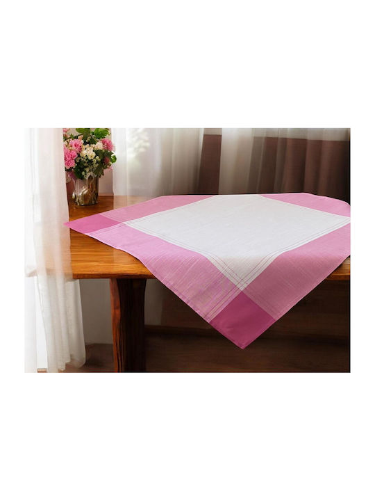 Linea Home Tablecloth Linen Fleur Pink 140x140cm