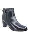 Leder Stiefeletten Damen Schwarz