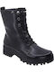 Leder Stiefeletten Damen Schwarz