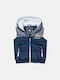 Kids' Casual Jacket Sleeveless with Lining & Hood Navy Blue