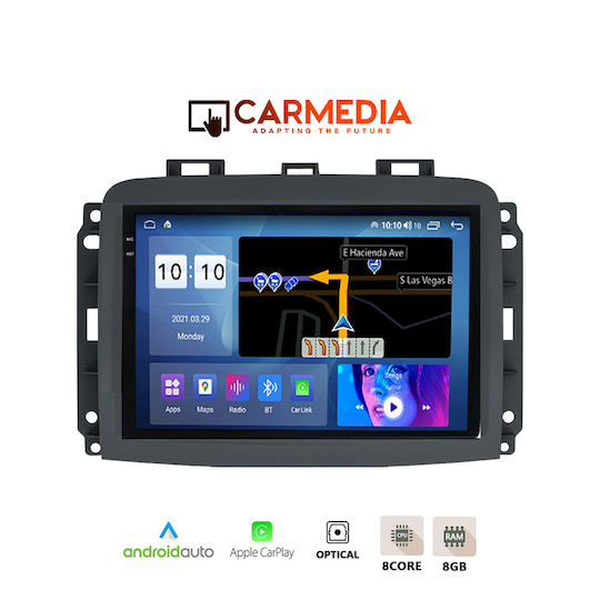 Carmedia Auto-Audiosystem für Fiat 500L 2012 (Bluetooth/USB/AUX/WiFi/GPS/Apple-Carplay/Android-Auto) mit Touchscreen 10.36"