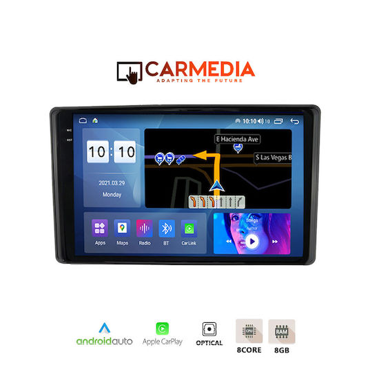 Carmedia Автомобилна Аудио Система (Блутут/USB/AUX/WiFi/GPS/Apple-Carplay/Android-Auto) с Тъчскрийн 10.36"