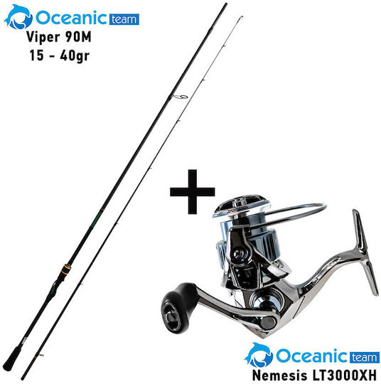 Oceanic Fishing Rod for Spinning with Reel 2.7m 15-40gr