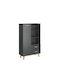 Bufet Pluton cu Sertare Anthracite-Gold Oak 90x40x151cm