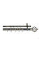 Grace Extendable Metallic Curtain Pole Double with Rod 120-210cm Black Mat