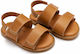 Babywalker Βαπτιστικά Δερμάτινα Πέδιλα Terracotta