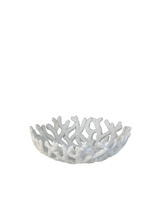 Zaros Dekorative Schüssel Polyresin Weiß 22.5x22.5cm 1Stück