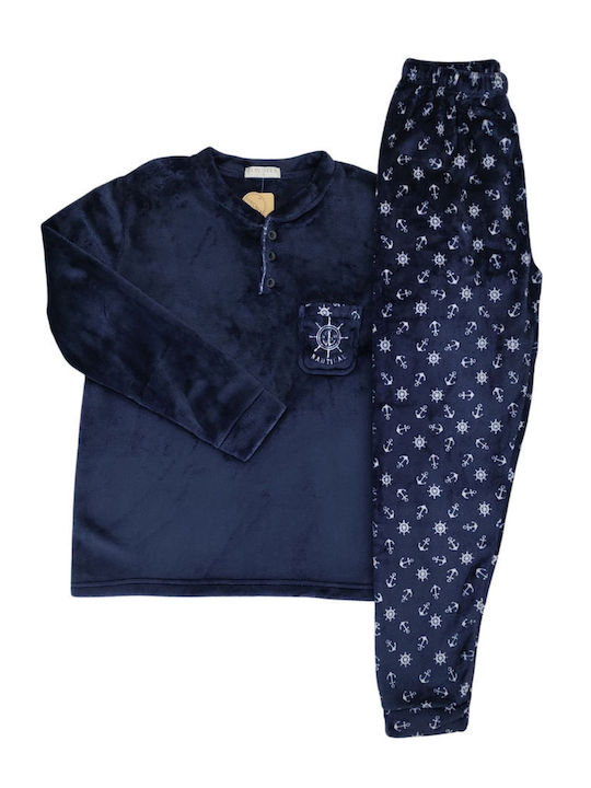 Lovelx Homewear Men's Winter Pajamas Set Marine
