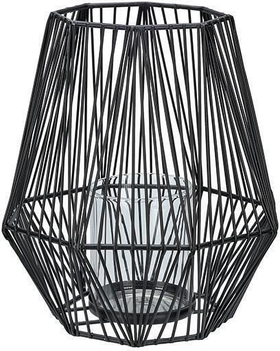 Zaros Φαναράκι Μεταλλικό Επιτραπέζιο Μαύρο 18x18x20εκ.
