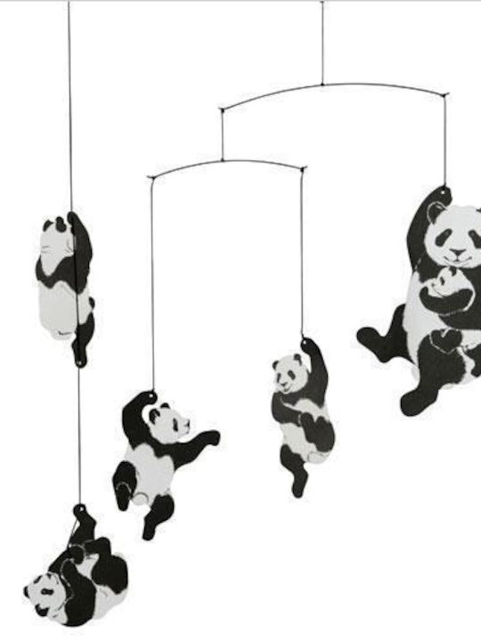 Flensted Mobiles Kids Wall Decor Room Mobile Animals Black Panda 50x40cm