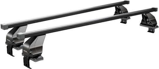 Menabo Bare De Acoperiș Oțel 112 Cm Pentru Suzuki Splash Nissan Note 5d 2008+ Set Cu Picioare Negre