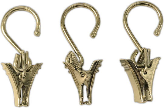 Cârlige pentru perdele cu cleme 10 buc Grace Gold 660364