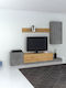 Lucky Living Room TV Unit Grey-Golden Oak L246.3xW37xH193cm