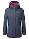 Women's Long Lifestyle Jacket Waterproof for Winter with Hood Blue