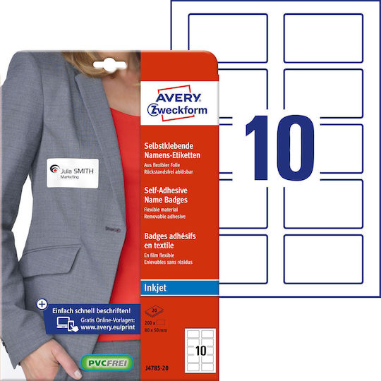 Avery Etichete autoadezive A4 Dreptunghiulare 80x50mm