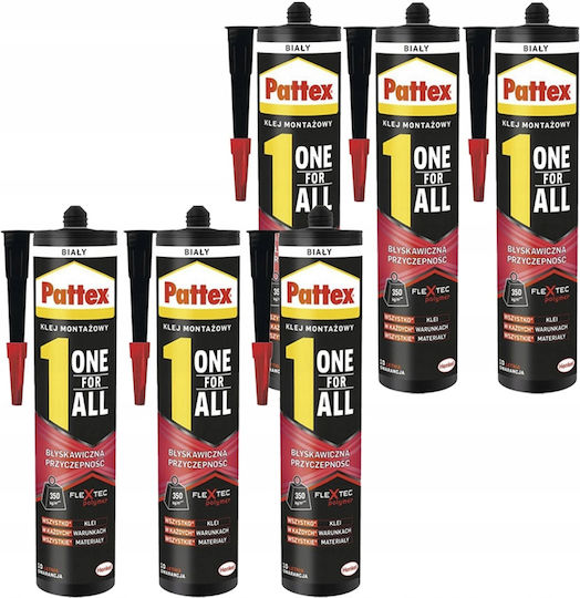 Pattex One4all Mounting Adhesive Instant Grip 440g 6 Pieces + Skeleton Caulking Gun