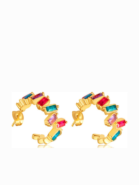 Women's Earrings Stainless Steel Gold-Plated Zircon Silverline 0130552801