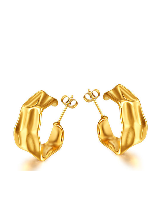 Hoop Earrings Women's Stainless Steel Gold Plated Silverline 0130552601